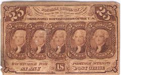 25 cents Postal Currency Banknote