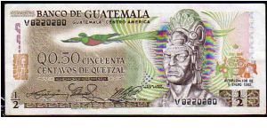 1/2 Quetzal__
Pk 58 c
__
06-01-1982
 Banknote