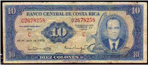10 Colones__
Pk 230 b
__
30-06-1970
 Banknote