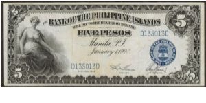 p16 1928 5 Peso BPI Note Banknote