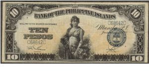 p14 1920 10 Peso BPI note Banknote