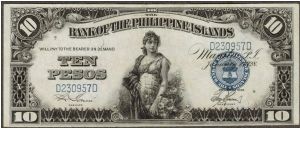 p17 1928 10 Peso BPI note Banknote