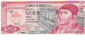 20 PESOS

SERIE DN
N 6065943

8.7.1977

P # 64 D Banknote