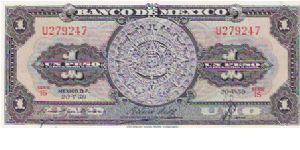 1 PESO

U 279247

SERIE IS

20.5.59

P # 59 F Banknote
