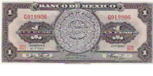 1 PESO

G 919906

SERIE BDT

10.5.1967

P # 59 J Banknote