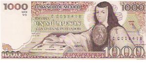 1000 PESOS

CC 059418

SERIE VC

7.8.1984

P # 80 B Banknote