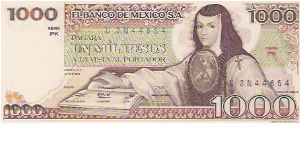 1000 PESOS

U 3N44654

SERIE PK

27.1.1981

P # 76 A Banknote