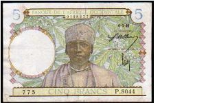 *FRENCH WEST AFRICA*
__________________

5 Francs__
Pk 25__

1941-1942__

09-11-1941
 Banknote