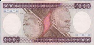Brazil 5000Cr 1980's Double Headed Banknote