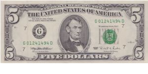 1995 $5 CHICAGO FRN Banknote