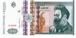 500 Lei
Gray/Purple/Brown/Blue  
Constantine Brâncusi 1876-1957 Sculptor
Sculptures
Security threas
Watermark Brâncusi Banknote