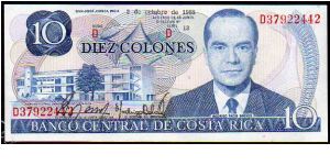 10 Colones__
Pk 237 b__

05-10-1986__
1972-1987
 Banknote