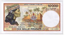 FRENCH PACIFIC TERRITORIES 10000 FRANCES Banknote