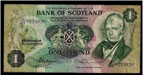 Bank of Scotland 1 pound, dated 3rd October 1978 Edinburgh. # C/94 0753250. P-111c. 135mm x 67mm. Banknote