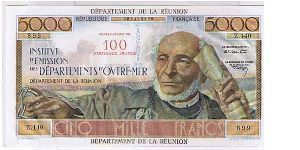 REUNION 5000 FRANCS
SCARCE Banknote