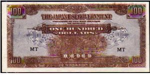 *MALAYA*
__

100 Dollars__

Pk M 8a__JIM__

Japanese Government
 Banknote