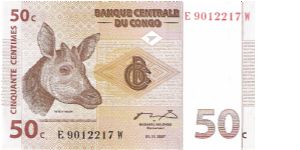 50 centimes; November 1, 1997 Banknote