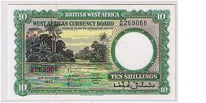 BRITISH WEST AFRICA 10/- VERY SCARCE Banknote