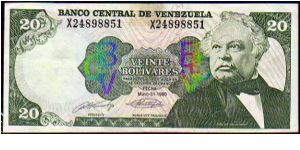 20 Bolivares__
Pk 63__

Replacement
Series -X-__

31-03-1990
 Banknote