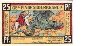 Notgeld (Süderbrarup); 25 pfenig; circa 1920

Part of the Dragon Collection! Banknote