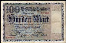 *BAVARIA* 

German States
__

100 Mark__
Pk S 923__

01-01-1922
 Banknote