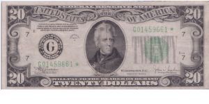 1934 C $20 CHICAGO FRN 


**STAR NOTE**

**NEW BACK** Banknote