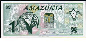 *AMAZONIA*
__

1 Ara__

Pk NL__

Spanish Text
 Banknote