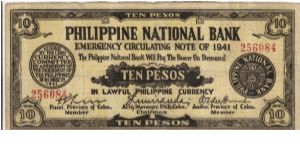 S217b Rare Cebu 10 Pesos note redeamed by Leyte province, Leyte. Banknote