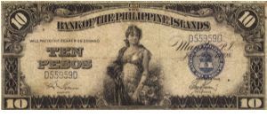 PI-17 Bank of the Philippines 10 Pesos note. I will sell this note for best offer or trade it for notes I need. Banknote