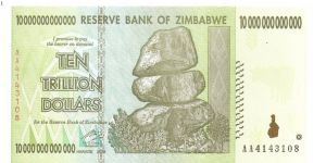 10 trillion dollars; 2008

Part of the Billionaire (Trillionaire?) Collection! Banknote
