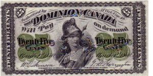 DOMINION OF CANADA
25C Banknote