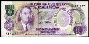 100 Piso__

pk# 157 b__

Ovpt 
ANG BAGONG LIPUNAN
New Company__

1974-1978
 Banknote