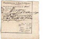 ITALY - RECEIPT OF PAYMENT - 1 Scudo / 12 Baj - pk# NL - 31-August-1824 - Administration of Ecclesiastical Property
 Banknote
