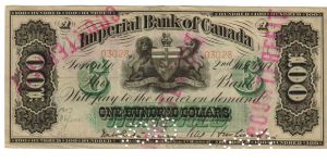 1917 $100 VF(Canada) Counterfeit Banknote