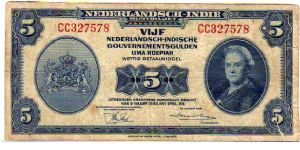 *NETHERLANDS INDIES*
__

5 Gulden-Roepiah__

pk# 113 a__

02-May-1943
 Banknote