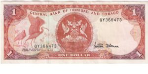 One dollar bill. Banknote