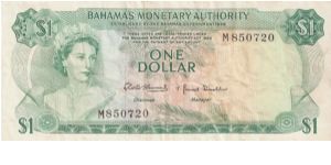 One Dollar.  Crisp but very wrinkled. Banknote