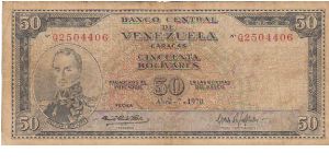 50 Bolivares 
April-07-1970 Banknote