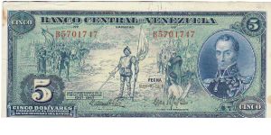 5 Bolivares
May-10-1966
Serial:B5701747 Banknote