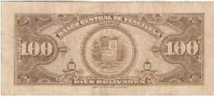 100 Bolivars
May-26-1970
Serial:Y0233447 Banknote