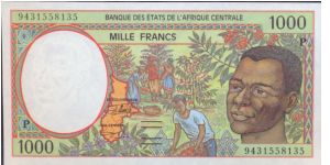 Central African States. The P identifies this note as being from Chad Banknote