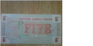 British Armed Forces 5 Pence Banknote