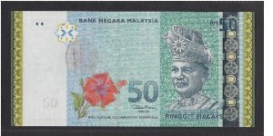 2007 Malaysia RM50 Banknote 50th Anniversary Of Malaysia's Independence w/Folder. issued 20k. Banknote