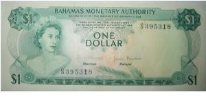 1 Dollar
Bahamas Monetary Authority Banknote