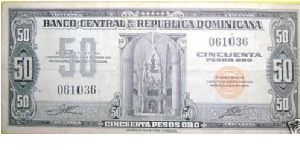 50 Pesos Banco Central ==> Emision: 1ra ==> Printer: ABNC ===> Signatures: Lic Jesús María Troncoso and Lic. Víctor Garrido ==> by: clubnumismatico.com Banknote