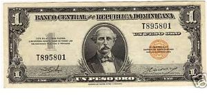 1 Peso Banco Central ==> Emision: 1ra ==> Printer: ABNC  ===> Signatures: Lic. Salvador Ortiz  and Lic. Julio de la Rocha Báez  ==> Denominations: 1953 (1) ==> by: clubnumismatico.com Banknote