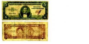 5 Pesos Banco Central ==> Emision: 1ra ==> Printer: ABNC  ===> Signatures: Lic. Milton Messina  and Lic. Virgilio Álvarez Sánchez   ==> Denominations: 1956 (5, 10, 20) ==> by: clubnumismatico.com Banknote