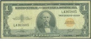 1 Peso Banco Central ==> Emision: 1ra ==> Printer: ABNC  ===> Signatures: Lic. Arturo Despradel Lic. and Virgilio Álvarez Sánchez  ==> Denominations: 1957 (1, 5, 10, 20, 100, 1000) ==> by: clubnumismatico.com Banknote