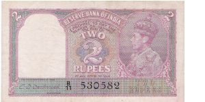 Rupees 2 British India, King George VIth, Banknote