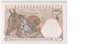 FRENCH WEST AFRICA
25F Banknote